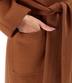 Midi overcoat made of thick fabric