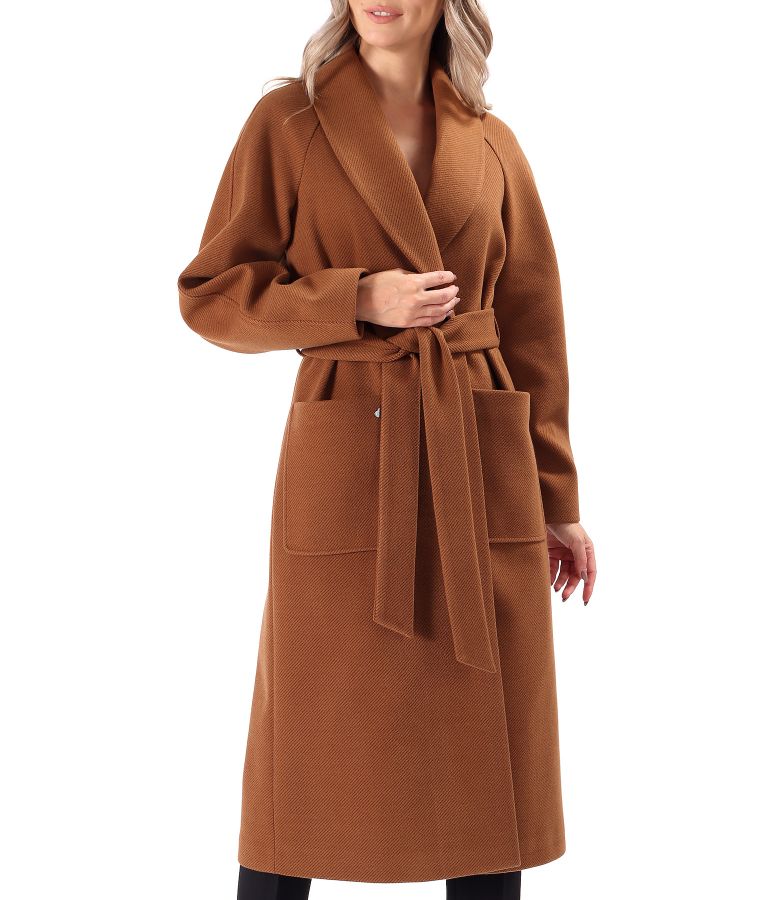 Midi overcoat made of thick fabric