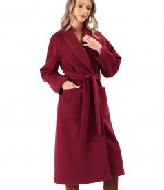 Midi overcoat made of thick fabric