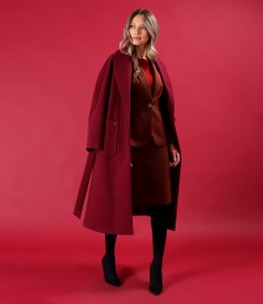 Midi overcoat made of thick fabric