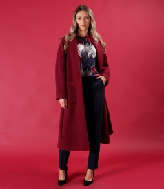 Midi overcoat made of thick fabric