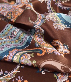 Natural Silk Blouse with Digitally Printed Paisley Motifs