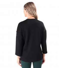 Blouse made of scuba with viscose