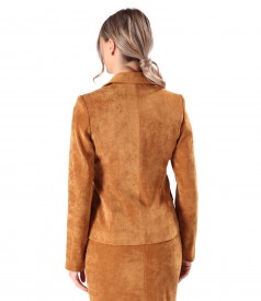 Jacket made of fabric with a velvety look