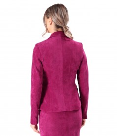 Jacket made of fabric with a velvety look