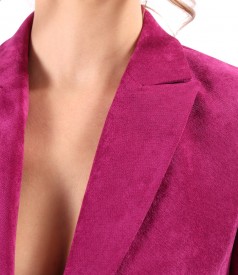 Jacket made of fabric with a velvety look