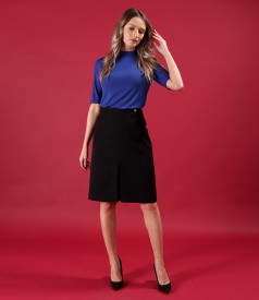 Flared skirt made of elastic fabric with viscose