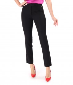 Elegant ankle pants made of elastic fabric with viscose