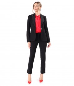 Elegant ankle pants made of elastic fabric with viscose