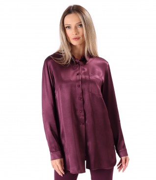 Elegant viscose satin shirt