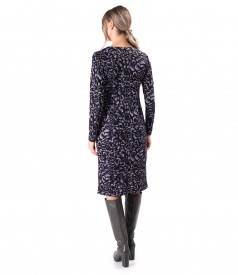 Elegant dress made of thick elastic jersey with animal print