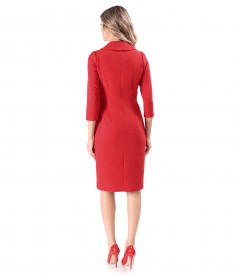 Office dress with asymmetric collar