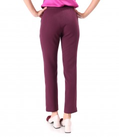 Elegant ankle pants made of elastic fabric with viscose