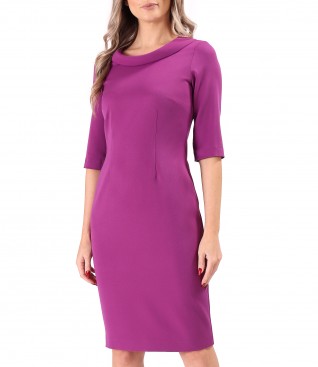 Office dress with round collar