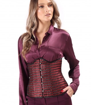 Elegant evening belt corset with buttons and back adjustment