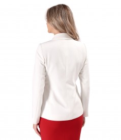 Office jacket made of elastic fabric with decorative pearls