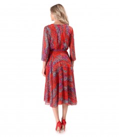 Elegant printed voile dress