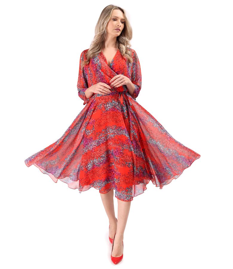 Elegant printed voile dress