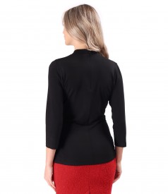 Elegant blouse made of jersey gathered at the neckline