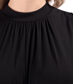 Elegant blouse made of jersey gathered at the neckline