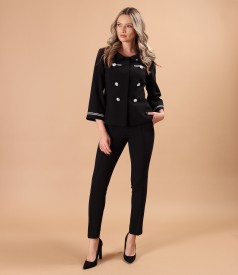 Elegant jacket with decorative pearl buttons