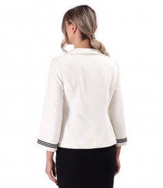 Elegant jacket with decorative pearl buttons