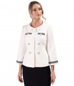 Elegant jacket with decorative pearl buttons