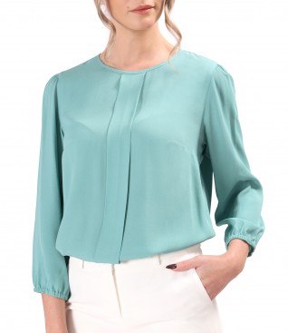 Viscose blouse with semi-long sleeves