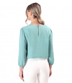 Viscose blouse with semi-long sleeves