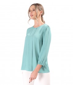 Viscose blouse with semi-long sleeves