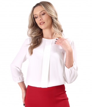 Viscose blouse with semi-long sleeves