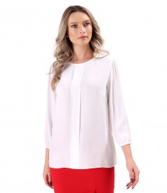 Viscose blouse with semi-long sleeves