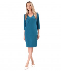 Office dress made of elastic fabric with viscose