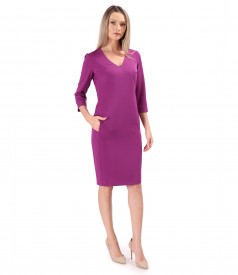 Office dress made of elastic fabric with viscose