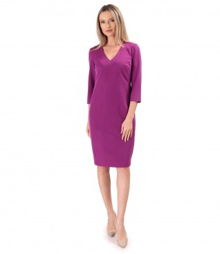 Office dress made of elastic fabric with viscose