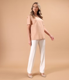 Linen blouse with viscose