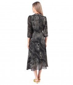 Viscose midi dress printed with floral motifs