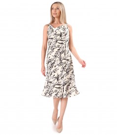 Floral printed viscose midi dress