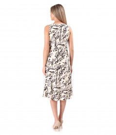 Floral printed viscose midi dress