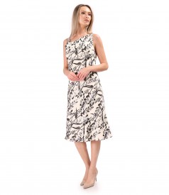 Floral printed viscose midi dress