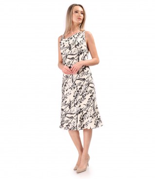 Floral printed viscose midi dress