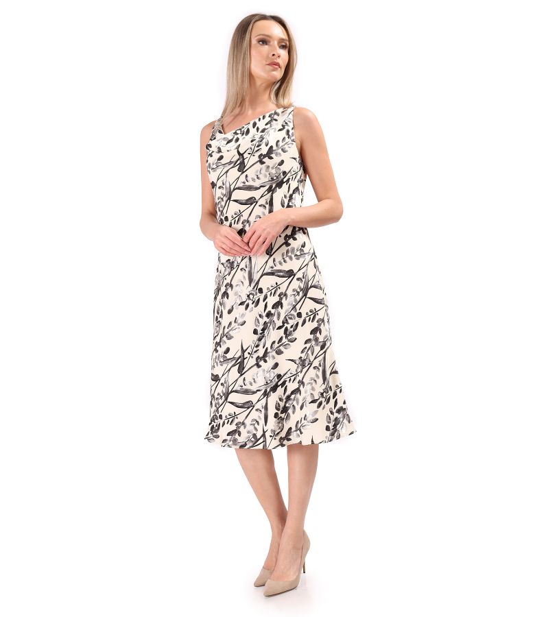 Floral printed viscose midi dress