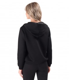 Scuba fabric sweatshirt with viscose