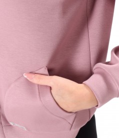 Scuba fabric sweatshirt with viscose