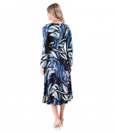 Viscose midi dress printed with floral motifs