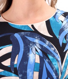 Viscose midi dress printed with floral motifs