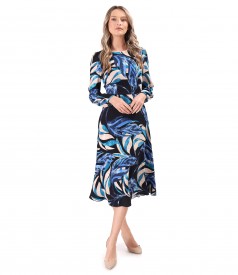 Viscose midi dress printed with floral motifs