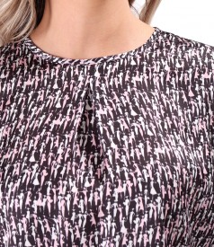 Printed satin blouse