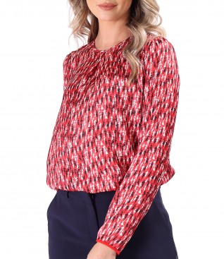 Printed satin blouse