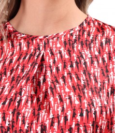 Printed satin blouse